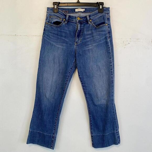 TORY BURCH medium wash straight leg cropped jeans sz 27 - Picture 1 of 4